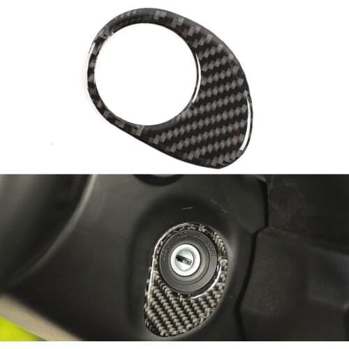 Real Carbon Fiber Car Ignition Switch Hole Decoration Stickers Trim Car Styling For Suzuki jimny 2019+ Left Hand Drive