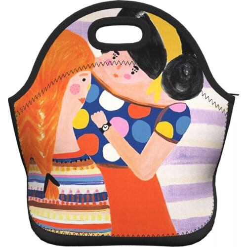 Illustration Arts Kids Lunch Bags Women Work Office Lunch Box Cooler Bags for Picnic Hiking Fishing