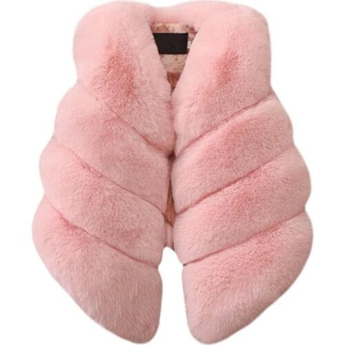 Children vest coat Girls Faux Fur Vest Autumn Winter Thick Warm Colorful Waistcoat Kids Outerwear Baby Girl Christmas Clothes