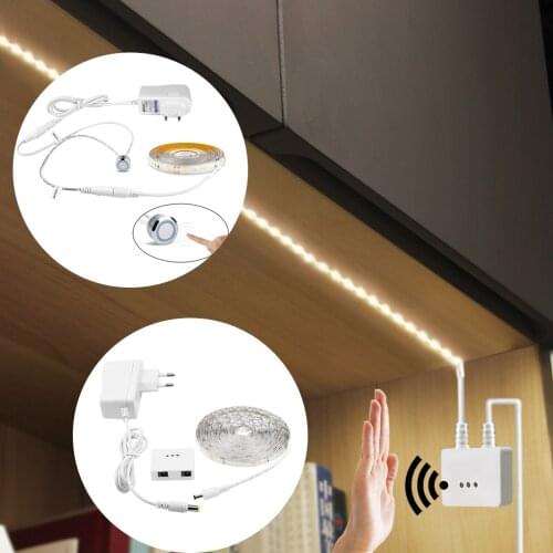 1M 2M 3M 4M 5M DC 12V Dimmer Hand Sweep Sensor LED Strip light LED Diode Tape Under Cabinet Cupboard Kitchen Lighting Backlight