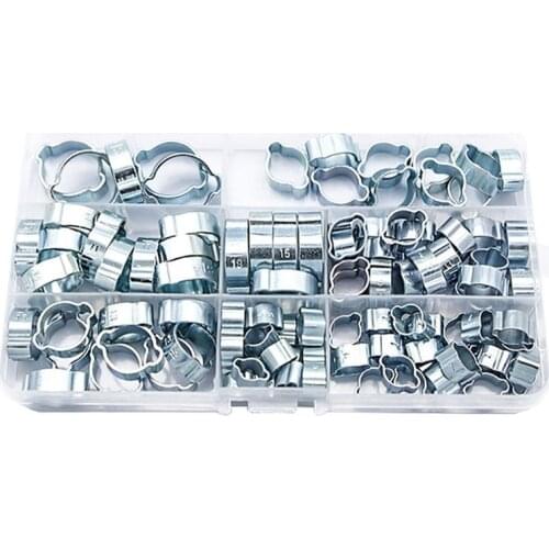 Environmentally friendly galvanized double ear-shaped pipe clamp stainless steel double-ear clamp 100pcs boxed