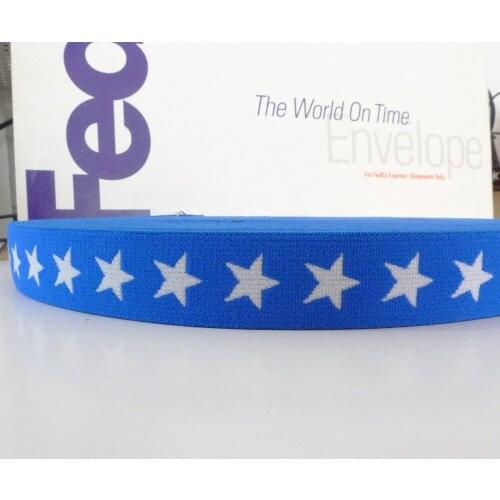 27 Yards 3/4" 20mm ROYAL BLUE Star Print Underwear Elastic Tape