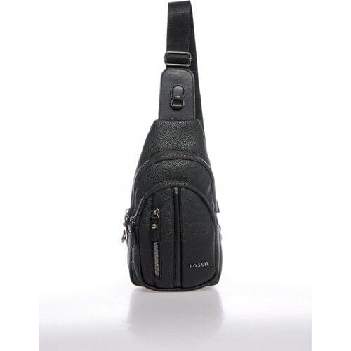 Fossil FSCR064697 Black Unisex Body Bag shoulder waist bags mens black easy portable phone purse key pouch
