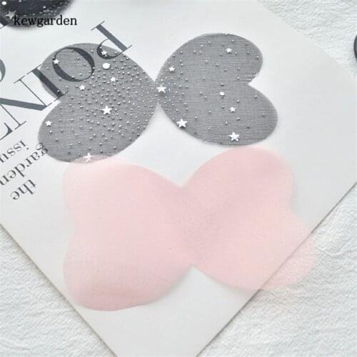 Kewgarden DIY Craft Supplies Hairbow Headband Gauze Fabric Accessories Handmade Hair Bowknot 8*12cm 30Pcs / Set