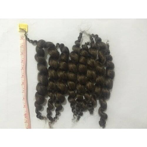 8 stripes Fashion Reborn Doll Supplies Premium Curly Dark Brown 11cm Mohair Hair For Reborn Baby DOLL KIT