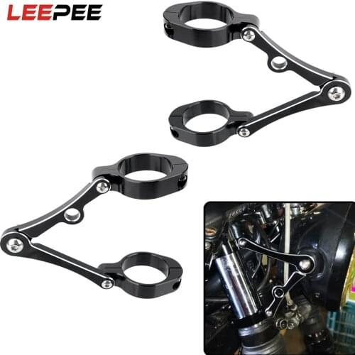 LEEPEE Motorcycle Headlight Bracket CNC Fork Tube Mount Clamp For Chopper Bobber Cafe Racer Spotlight Holder Moto Accessories