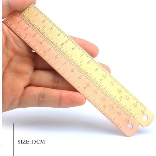 15cm thick copper ruler Vintage pure brass bookmark ruler Mini copper Painting drawing tool Rulers