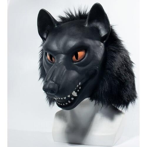 Halloween Wolf Head Mask Funny Props Horror Atmosphere Masquerade Mask Animal Headgear For Costume Party Toys For Kids Adults