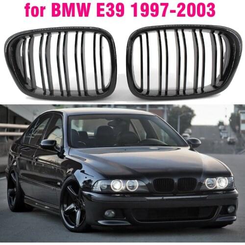 Front Center Matte black Wide Kidney Hood Grille Grill For BMW E39 525 528 530 535 M5 1997 2003