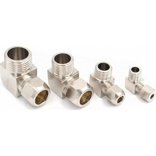 Pneumatic fittings Male Thread 1/8" 1/4" 3/8" 1/2" Elbow Brass Fit 4 6 8 10 12mm OD Tube Coupler Adapter Connector