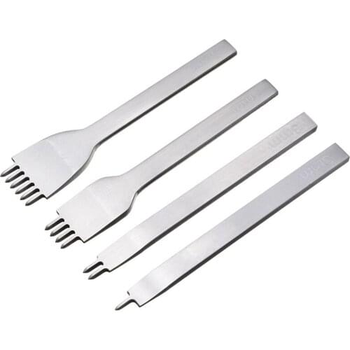 Metal Leather Hole Punches Set 3/4/5/6mm Sharp Rhombus Hole Punches 1/2/4/6 Prong Stitching Punch Tool DIY Leather Craft Tools