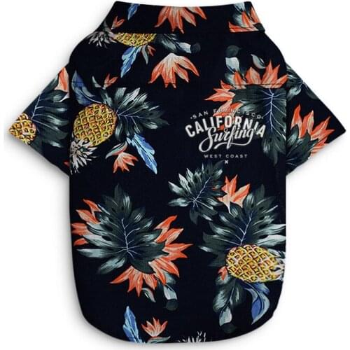Pet Dog Hawaii Style Beautiful Print Shirt Summer Soft Cotton Made Clothes For Small Dogs DC723