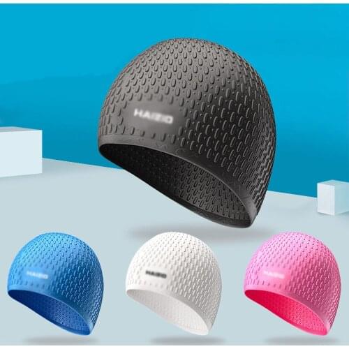 2021 Swimming Cap Men Women Adult Water Drop Waterproof Long Hair Large Ear Plug Protect Silicone Wrap Swim Hat
