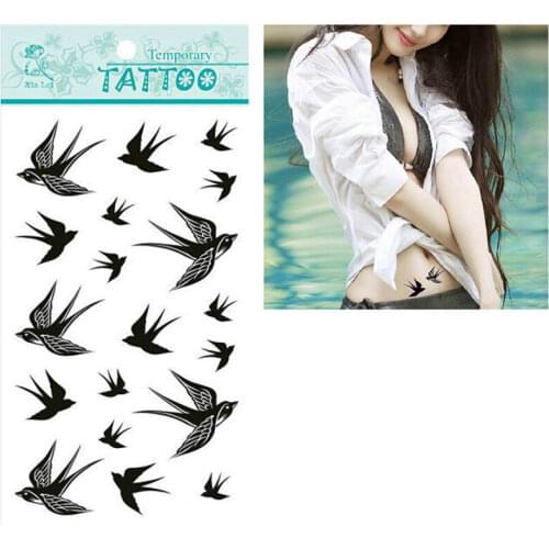 Waterproof Temporary Tattoo Sticker Swallow Fly Bird Flash Tatoo Fake Tatto Arm Leg Wrist Foot Hand For Girl Men Women Kids