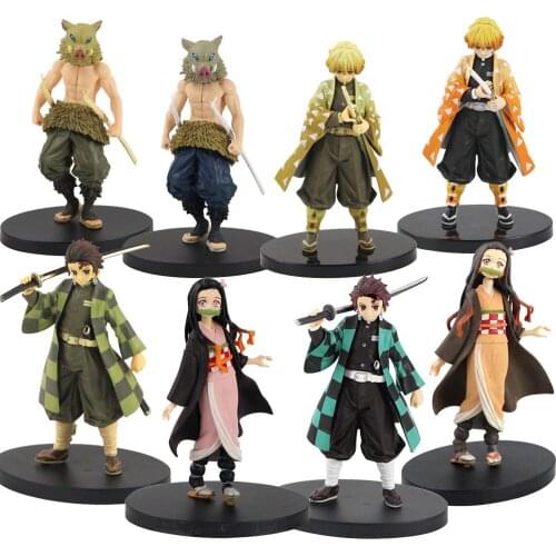 Japanese Anime Demon Slayer Kimetsu no Yaiba Hashibira Inosuke Tanjirou Kamado Nezuko Agatsuma Zenitsu PVC Action Figure Model