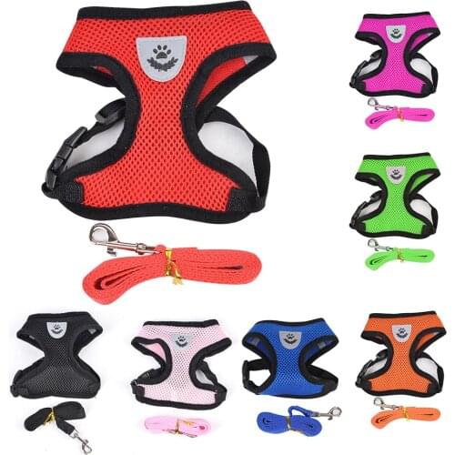 Dog Vest Harness Mesh Small And Leash Set Puppy Cat Dog Vest For Pug Bulldog Arnes Perro Cat Dog Vest