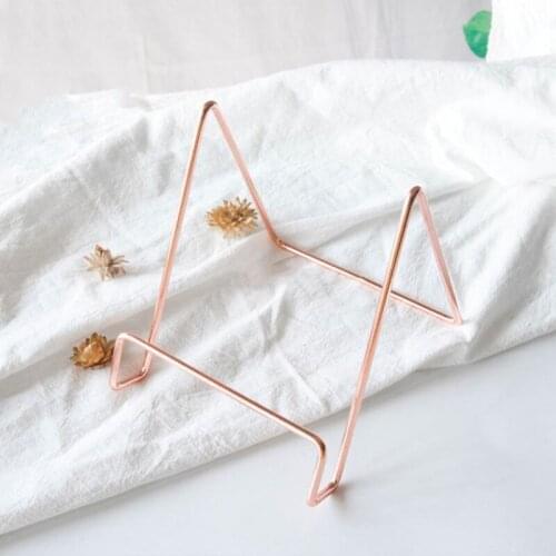 1Pc Creative Geometric Storage Rack Simple Wrought Iron Organizer Tablet Book Newspaper Multifunction Display Book Shelf