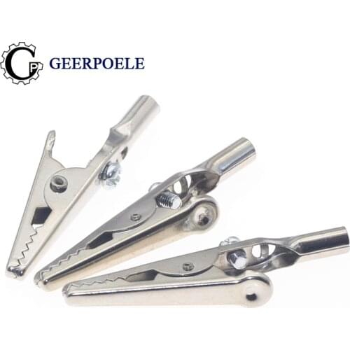 10 pcs/lot 1-10 Single Handle Alligator Clip No Cover 50MM 5A Iron Clamp For Testing Electric Probe Meter Crocodile Clip