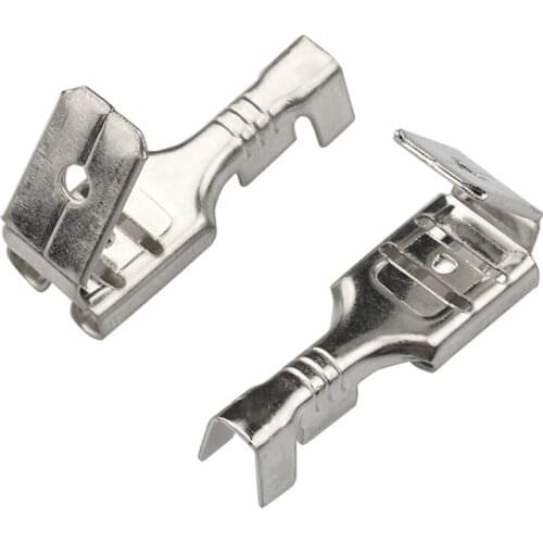 100sets 6.3 Plug spring plug with backseat spring plug terminal cold press plug-in