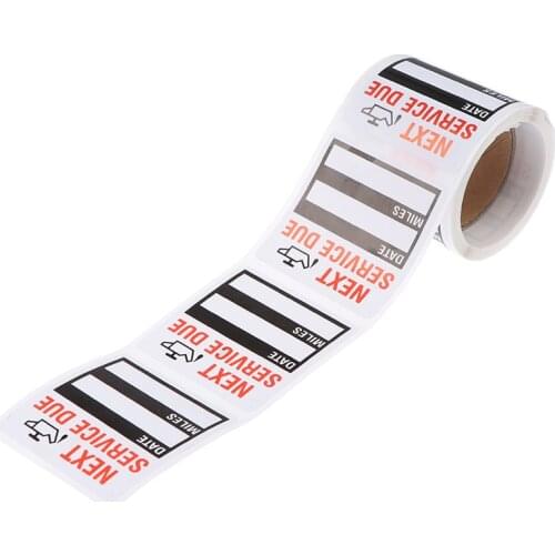 100pcs/roll Oil Change/Service Reminder Stickers Window Sticker Adhesive Labels Car Sticker