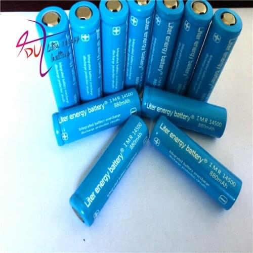 2pcs! Liter energy battery 3.7V 14500 Battery 880mAh Li-ion Rechargeable Battery for Bicycle Lamp Headlamp Laptop Batteries