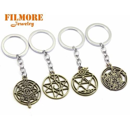 4 Styles Anime Fullmetal Alchemist Keychain Zinc Alloy Hollow Key Ring Holder For Women Men Surrounding Jewelry Chaveiro