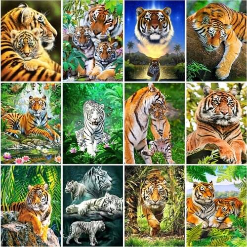 5D DIY Diamond Painting Tiger Animal Rhinestones Pictures Diamond Embroidery Sale Cross Stitch Mosaic Crafts Kit Home Decor