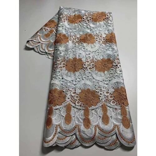 African Lace Fabric With Stones Nigerian Guipure Cord Lace Fabric 2021 High Quality Lace Water Soluble Laces For Wedding 5yards