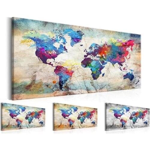 5D DIY Diamond Painting Landscape Diamond Embroidery Mosaic Map Of The World Picture Full Square/Round Drill Sale Rhinestone