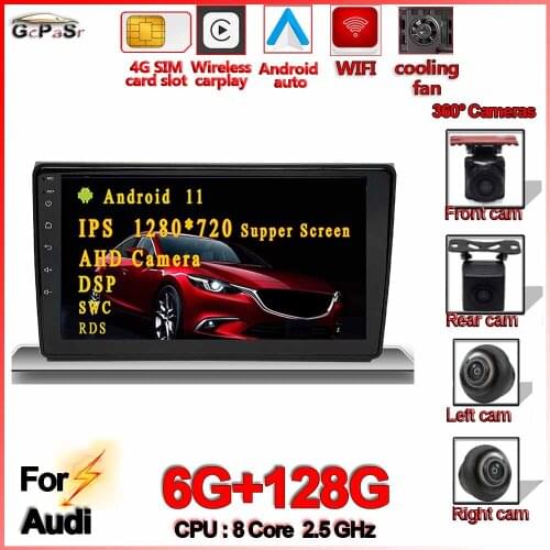 Android11 CAR Stereo Radio intel 6G+128G Multimedia Player for Audi A4 B8 S4 B6 B7 RS4 8E 8H B9 Seat Exeo 2002-2008 Navigation