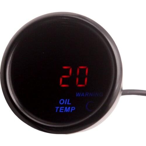 2" 52mm Car Red Digital Oil Temp Gauge Temperature Meter Warning Light +Sensor