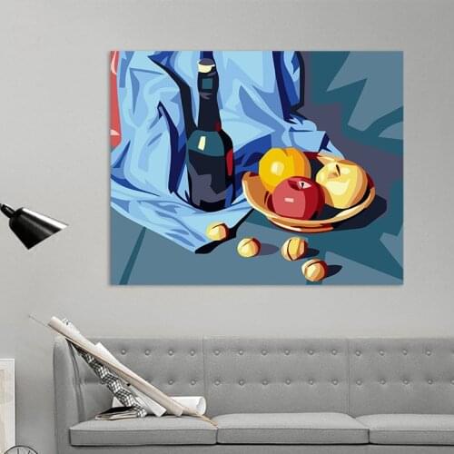 Big picture king DIY digital oil painting fruit Pear wine decoration decompression living room