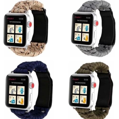 Paracord Survival Bracelet For Apple Watch band 38mm 42 40 44mm Nylon Rope strap for Apple Watch Band SE Series 6 5 4 3 2 1