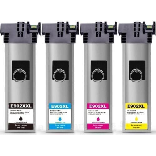 1BK+1C+1M+1Y Compatible Ink Cartridge For EPSON T902 902XL E902 WorkForce Pro WF-C5210 WF-C5290 WF-C5710 WF-C5790 Printer