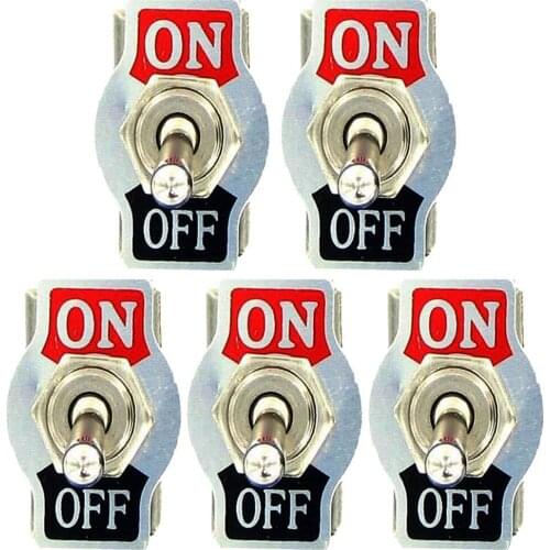 EE support 5Pcs Heavy Duty 20A 125V 15A 250V SPST 2 Terminal Pin ON/OFF Rocker Toggle Switch Plate Universal Car Accessories Hot