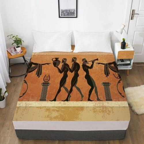 Elastic fitted sheet bed sheet With An Elastic Band 150x200/180/200/160x200 Mattress Cover Bed cover 1pc Egyptian Three people