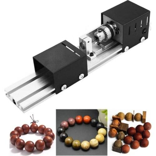 Mini Lathe Machine Milling Machine Woodworking DIY Lathe Standard Set Mini Beads Machine For Wood Buddha Pearl Lathe