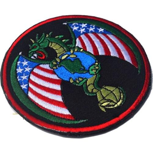 US Air Force Dragon patches Tactical U.S army Military Patches hook embroidered hook&loop for jacket Vietnam Iraq Afgcustom