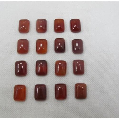 Natural Red Carnelian Agat e 12x16mm Rectangle Gem stone Jewelry Cabochon Stone Ring Face 5pcs/lot