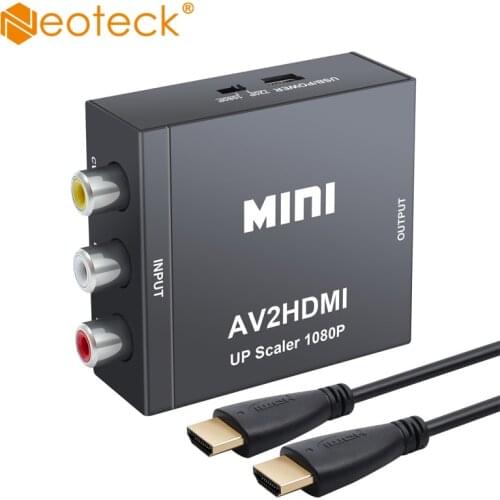 Neoteck Mini AV to HDMI Video Converter Box AV2HDMI RCA AV HDMI CVBS RCA to HDMI Adapter for HDTV TV PS3 PS4 PC DVD Xbox