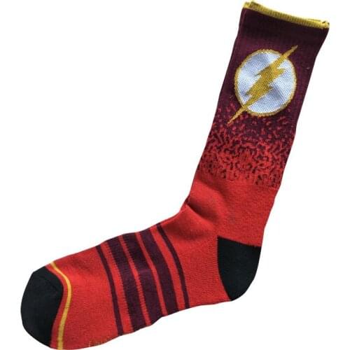 6 pair Autumn Winter new women Cartoon Marvel Comics The Flash Wonder pattern couple Thicken sports Cotton Funny men Crew socks