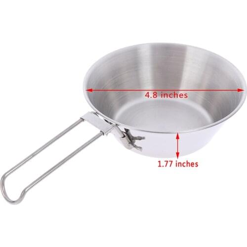 New Stainless Steel Round Dinner Plate Dish Tray Food Container Outdoor Camping Picnic Tableware