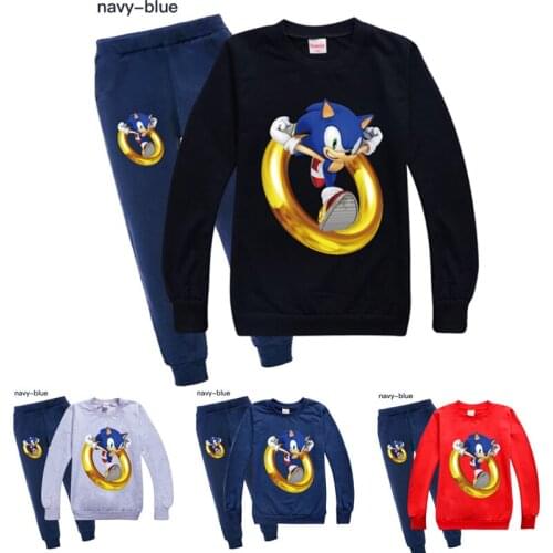 New children sportswear spring autumn boys clothing suits boys girls hedgehog childrens hooded T-shirt pants 2PCS suit