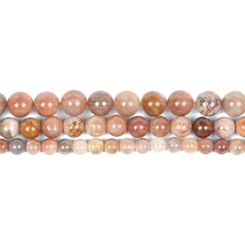 Wholesale 6-10mm Natural Stone Beads Smooth Round Sun Stone Loose Beads For Jewelry Making DIY Charm Bracelet Necklace Handmade