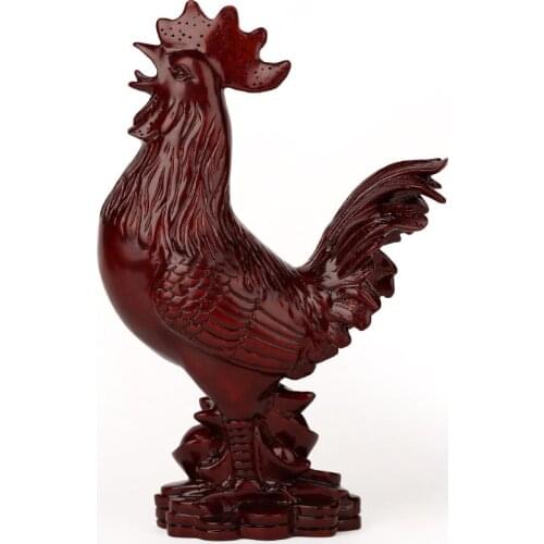 Rosewood carving crafts Rooster rooster Home Furnishing feng shui ornaments large 34cm cut peach blossom luck