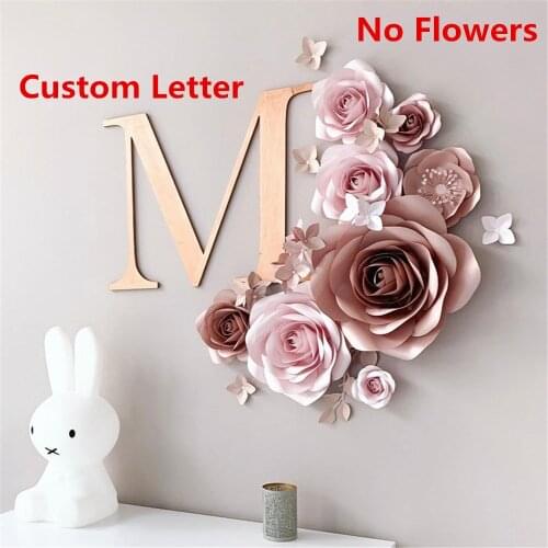 Pesonalized Nursery Wall Decor Custom Acrylic Initials Letter Baby Shower Gifts Acrylic Mirror Name Wedding Flower Decoration