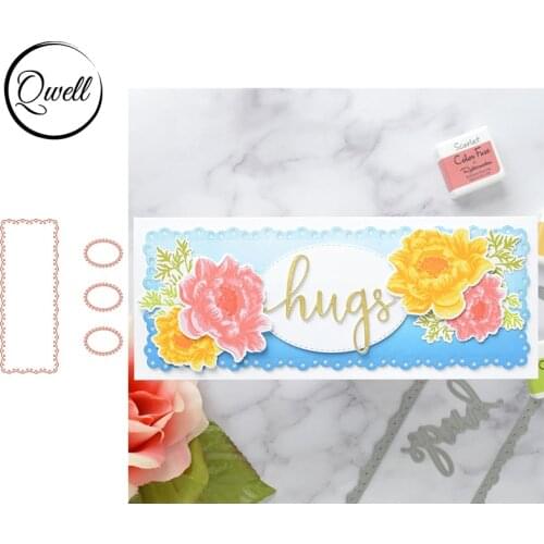 QWELL Slimline Metal Cutting Dies Stencil Oval Irregular Rectangle For DIY Scrapbooking Craft Paper Cards Album 2021 New