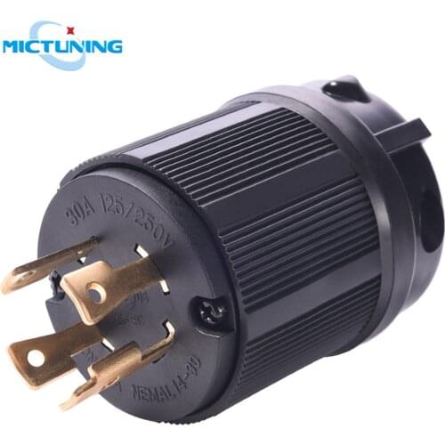 MICTUNING 30A Industrial Grade Generator Plug with Twist Lock 125/250V NEMA L14-30P 4 Pin Male Plug Replaced Plug of RV Trailers