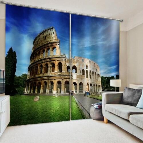 High Quality Blackout Curtain 3D Living Room Bedroom Curtains Castle Bathroom Shower Curtain