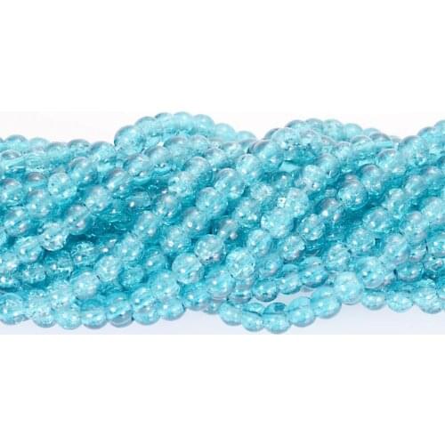4mm Glass Crackle Round Bead Crackled Diy Beads For Women Bracelet Jewelry Making Accessories